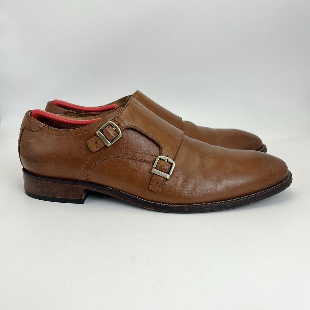 Cole Haan Benton II Double Monk Strap Dress Shoes Mens 10 M British Tan Leather